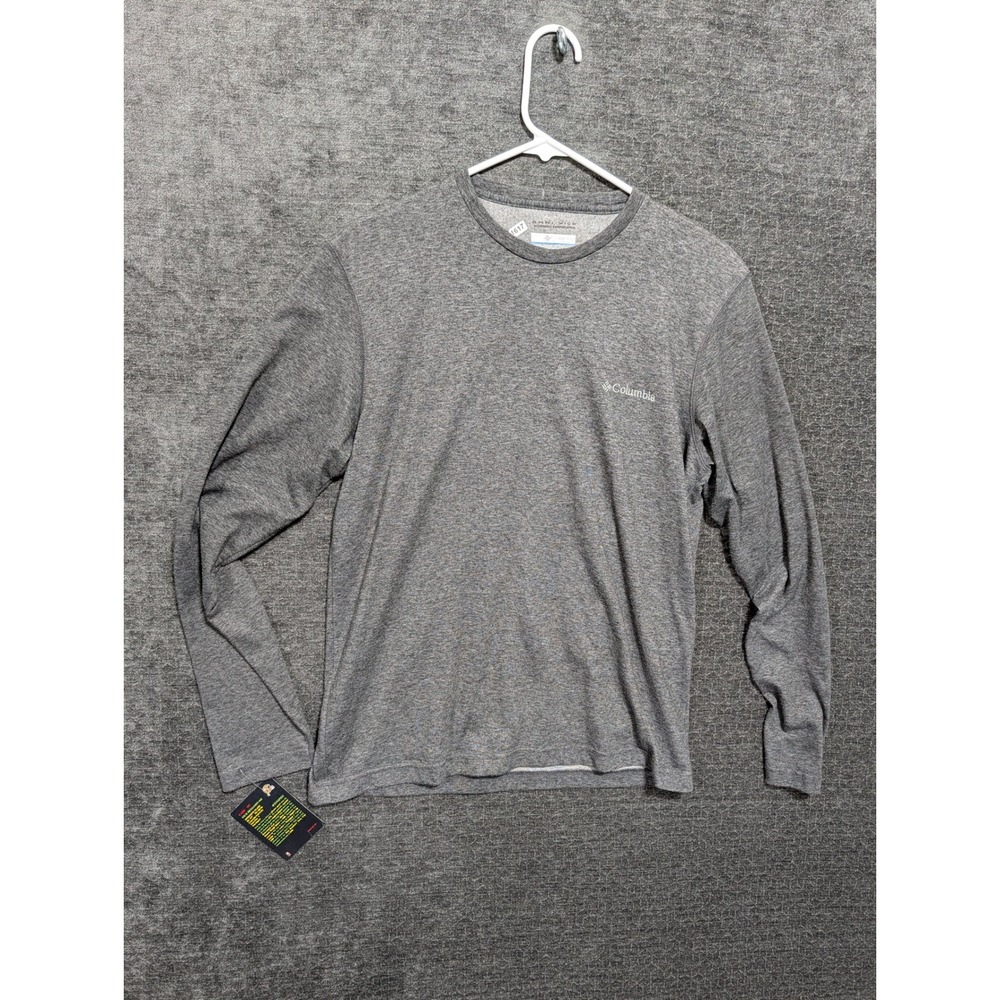 Columbia Mens Omni-Wick Long Sleeve Shirt Heather Gray Small 1617
